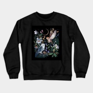 Owls night garden Crewneck Sweatshirt